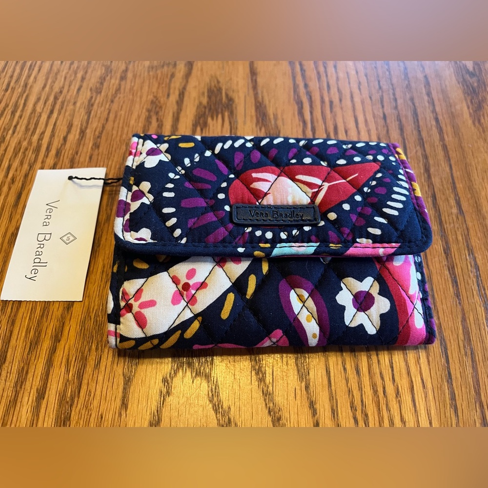 Vera Bradley Painted Paisley Floral Multicolor Bifold Wallet NWT